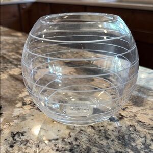 Kate Spade New York by Lenox Horizontal Etch Rose Bowl Crystal 4.75”